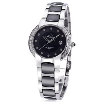 SH LOTUSMAN DL895TXA Women Quartz Watch Calendar Artificial Diamond Dial Water Resistance Wristwatch Black Black - intl  