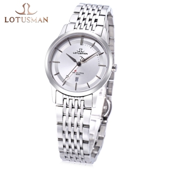 SH LOTUSMAN DL899SWA Female Quartz Watch Calendar Ultra-thin Dial Water Resistance Wristwatch White - intl  
