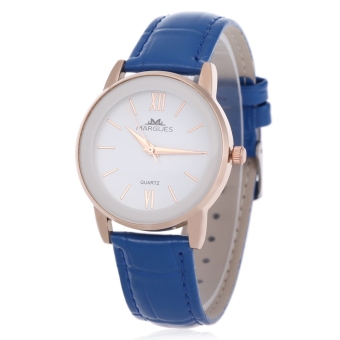 SH Margues M - 3027 Stylish Women Quartz Watch 30M Water Resistance Slender Leather Strap Ultra Slim Dial Wristwatch Blue - intl  