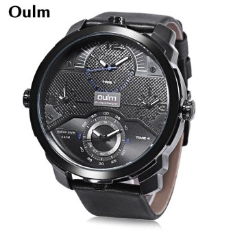 SH Oulm HP3749 Outdoor Sports Quartz Watch Luminous Four Time ZonesDisplay 3ATM Wristwatch Blue Blue - intl  