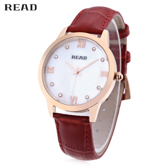 SH READ R21575 Women Quartz Watch Mineral Glass Mirror Artificial Diamond Dial 3ATM Wristwatch Red Red - intl  