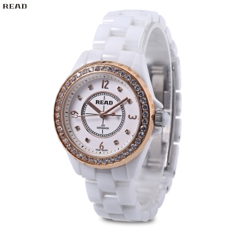 SH READ R3002S Women Quartz Watch Mineral Glass Mirror Artificial Diamond Dial 3ATM Wristwatch Gold Gold - intl  