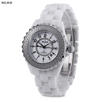 SH READ R3002S Women Quartz Watch Mineral Glass Mirror Artificial Diamond Dial 3ATM Wristwatch White White - intl  