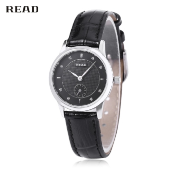 SH READ R6025L Women Quartz Watch Genuine Leather Band Sapphire Mirror 3ATM Wristwatch Black Black - intl  