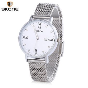 SH Skone 7392BL Female Quartz Watch Imported Movt Artificial Diamonds Date Water Resistance Wristwatch White - intl  