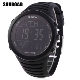 SH SUNROAD FR720 Fishing Digital Barometer Watch 5ATM AltimeterThermometer Weather Forecast Countdown Timer Stopwatch Black - intl  