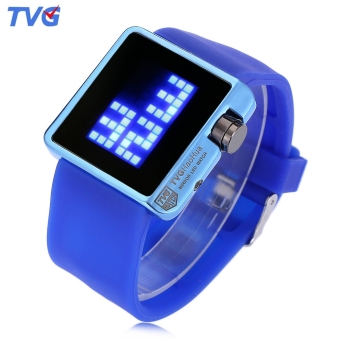 SH TVG 4G08 Female Fashion LED Digital Multifunctional Watch Calendar Water Resistance Sports Wristwatch Blue - intl  