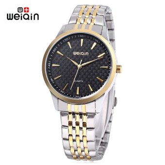 SH WEIQIN W00104G Male Quartz Watch Imported Movt Nail Shape Scale Stainless Steel Band Wristwatch Black - intl  