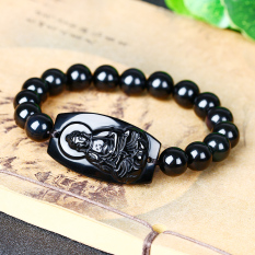 Sharer zodiak obsidian alami pria dan wanita tinta domba gelang