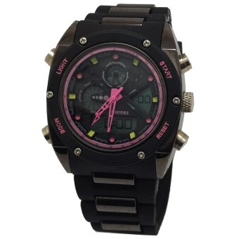 SHHORS Jam Tangan Pria - SHH720CMB - Strap Combi Karet - Hitam Pink  