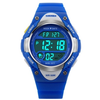 SKEMI 1077 Outdoor sports in girls boys kids digital stopwatch alarm led waterproof watch - intl  