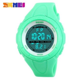 SKMEI 1025 Fashion Casual Woman Sports Watches Dive 50m Digital LED Military Watch Woman Girl Electronics Wristwatches Green - intl  