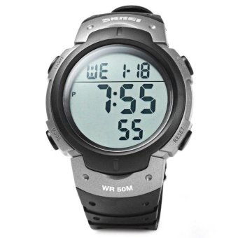 SKMEI 1068 MULTIFUNCTIONAL LED MILITARY WATCH (TITANIUM GREY)(Not Specified)(OVERSEAS) - intl  