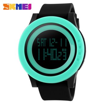 SKMEI 1142 Fashion Men Military Sports Watches Silicone Waterproof LED Digital Watch - Black Blet Green  