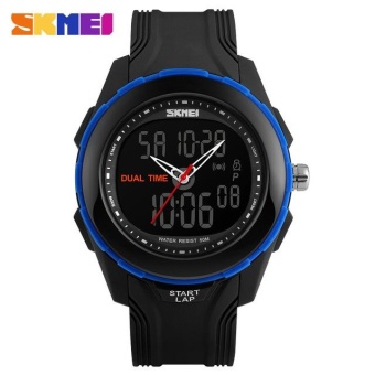 SKMEI 1157 Men's Analog Quartz Watch Digital LED Electronic Watch Army Military Sport Watch Blue - intl  