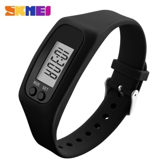 SKMEI 1207 Women's Sports Watches Pedometer Calorie Sport Mileage Digital Watch Colorful Silicone Strap Fashion Wristwatches - Black - intl  