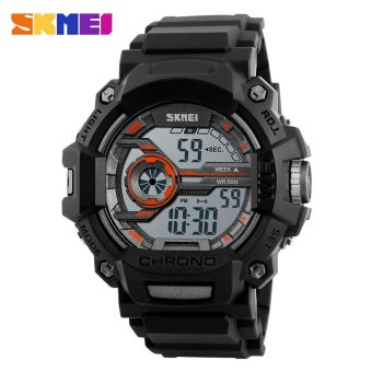 SKMEI 1233 Men's Fashion Sports 50M Waterproof Watches Multifunction LED Digital Wristwatches Outdoor Watch - Orange  