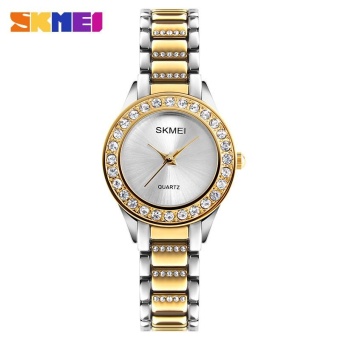 SKMEI 1262 Women's Fashion Diamond English Watch - Gold - intl  