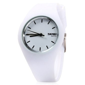 Skmei 9068 Unisex Sport Quartz Watch Silicon Strap Wristwatch (White)  