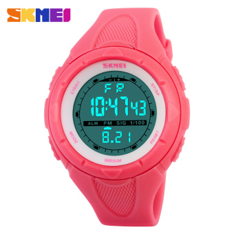 SKMEI Brand 1025 LED Digital Sports Watches 5ATM Swim Climbing Fashion Outdoor Casual Women/Men Wristwatches(Red)  
