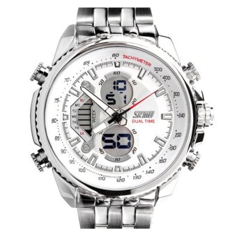 SKMEI Casio Men Sport LED Watch Water Resistant 50m - AD0993 - Putih Kualitas Original Garansi 1 Bulan  