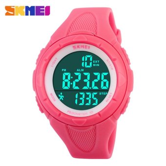 SKMEI Casual Women's Watch Fashion Pedometer Digital Fitness For Men Women Outdoor Wristwatches Skmei Sports Watches(Rose red)  