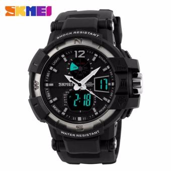 SKMEI Dual Time Military Men Sport LED Watch Anti Air Water Resistant WR 50m AD1040 Jam