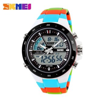 Skmei Fashion Men's Quartz Watch Analog-Digital Led Sports Waterproof Watch 1016 - Blue - intl  