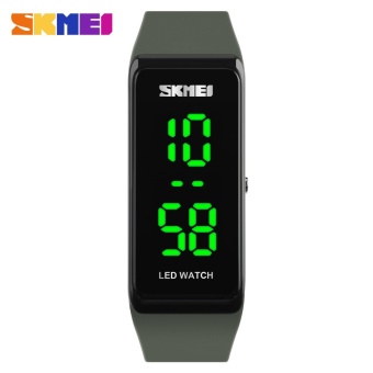 SKMEI merek Digital Watch wanita olahraga PU tali kasual LED Display Outdoor Ladies 30M tahan air jam tangan 1265 - intl  