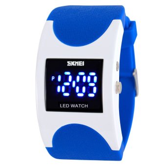 SKMEI Unisex Sport LED Waterproof Rubber Strap Wrist Watch - Blue 0951  