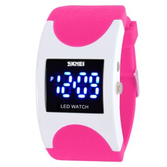 SKMEI Unisex Sport LED Waterproof Rubber Strap Wrist Watch - Red 0951  