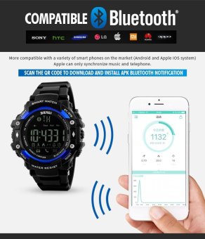 SKMEI Watch 1226 baru pria Smart Digital Olahraga Watch tidur Monitor panggilan pengingat Remote kamera Pedometer jam tangan Relogio  