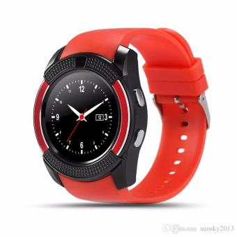 Smartwatch V8 / Smart Watch V8 Bluetooth Sim Card Memory Whatsapp RED COLOUR  