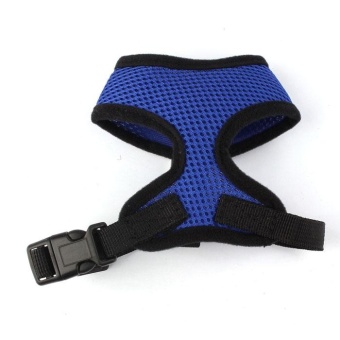 Gambar Soft Mesh Dog Harness Pet Puppy Cat Clothing Control Strap Vest Blue XL   intl