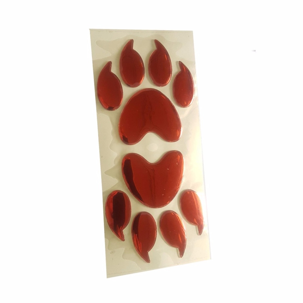 Sohoku Stiker 3D Bear Footprint / Cakar Beruang - Merah