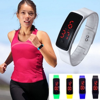 Sport Men Women Unisex Watches Ultra Thin Silicone Digital Red LED Wrist Watch - intl  