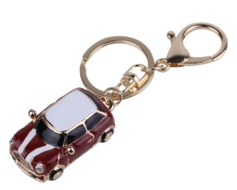 Gambar stazub Fashion Mini Jeep Car Style Alloy Rhinestone Keychain Key Ring(RedGold)   intl