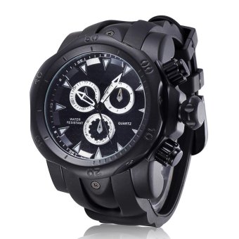 stazub SHHORS Military Watches Men New Brand Fashion Sport Watch Silicone Band Quartz Wristwatch Hot Sale (Black)  