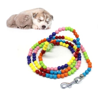 Gambar Steel wire Traction Rope Collar for pet dog colorful beads Necklacepet supply   intl