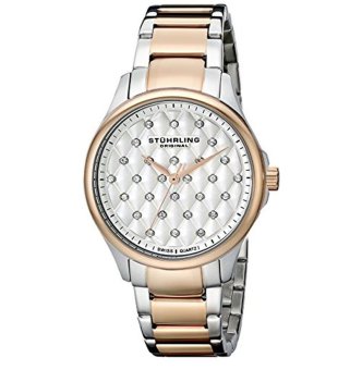 Stuhrling Original Women's 567.03 Vogue Swiss Quartz Crystal Dial Two Tone Rose Watch - intl  