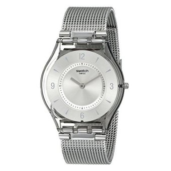 Swatch - Jam Tangan Wanita - Silver-Putih-Tali Pasir Putih - Stainless Steel - SFM118M  