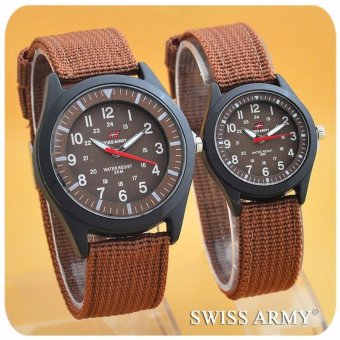 Swiss Army Couple - SA 3126 ps - Strap kanvas - Coklat  