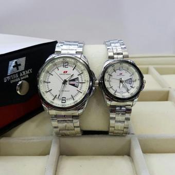 Swiss Army Couple - Stainless Steel - Black - Silver White Couple - SA TRG4320 (OVERSEAS)  