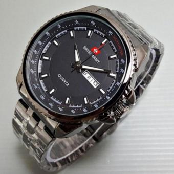 Swiss Army - Jam Tangan Pria - Hitam - strap stainless SA-1044 Hitam  