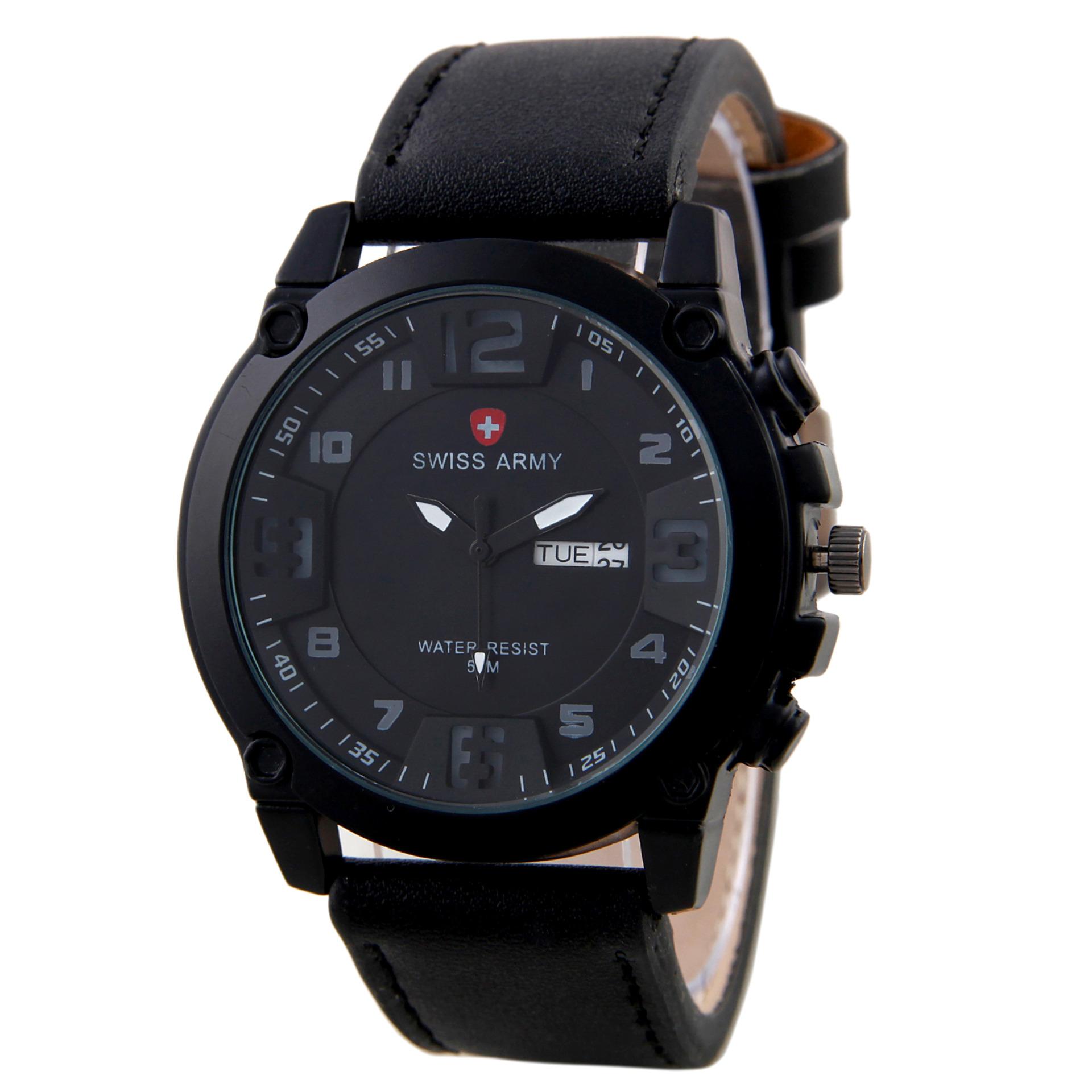 Swiss Army Jam Tangan Pria Strap Kulit Coklat Tua Sa 0014 L Daftar Swiss Army Jam Tangan Pria Kulit Hitam SA 7169C BL WH