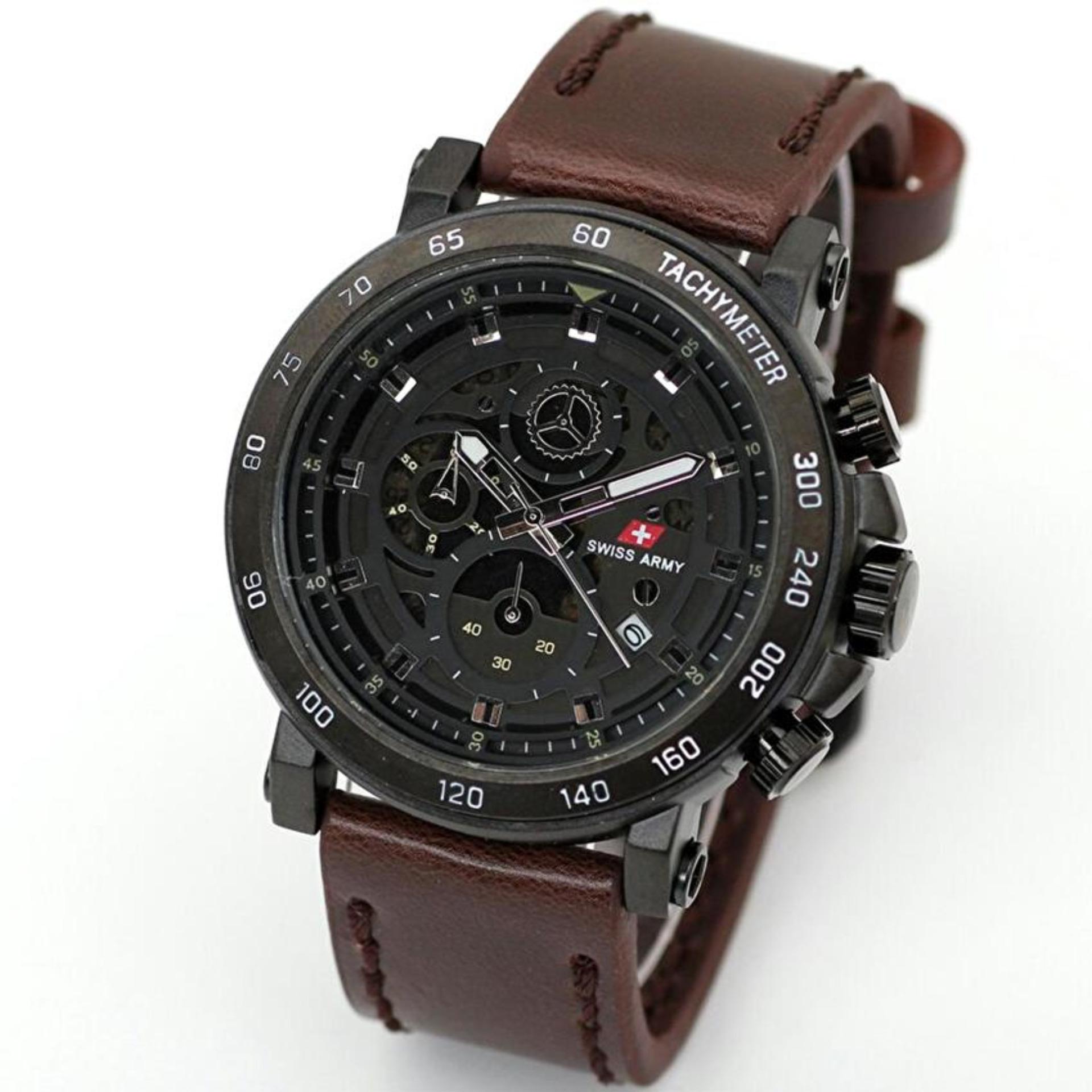 Swiss Army - Jam Tangan Pria - Leather Strap - SA 1115 CRONO .