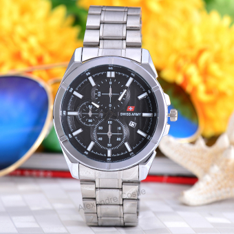 Swiss Army - Jam Tangan Wanita - Body Silver - Black Dial - Stainless steel band - SA-5383L-TGL-SB  