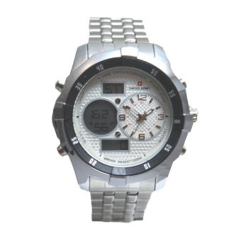 Swiss Army Men's Dual Time - Silver - Stainless - SA 1514 BO  