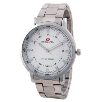 Swiss Army Mens Elegant - Silver - Stainless - SA 2017 Strap rantai  