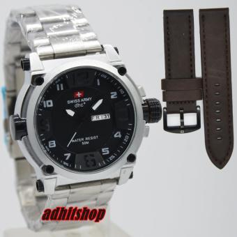 Swiss Army - SA 7169 - Jam Tangan Pria - Stainlesstell Strap - Silver Black  